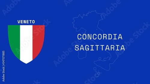 Concordia Sagittaria: Illustration mit dem Ortsnamen der italienischen Stadt Concordia Sagittaria in der Region Veneto photo