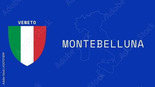 Montebelluna: Illustration mit dem Ortsnamen der italienischen Stadt Montebelluna in der Region Veneto photo