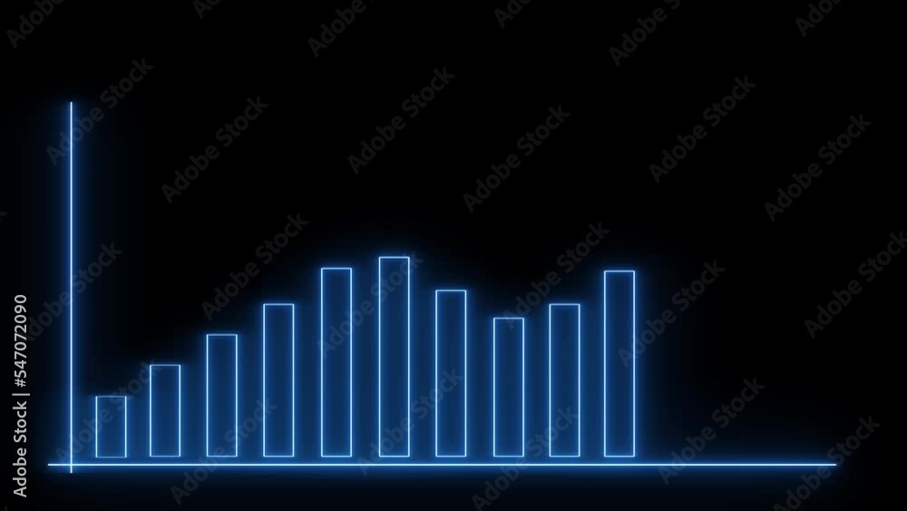 neon business graph chart & business growth animation neon business graph chart & business growth animation