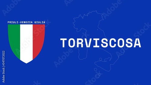 Torviscosa: Illustration mit dem Ortsnamen der italienischen Stadt Torviscosa in der Region Friuli-Venezia Giulia photo