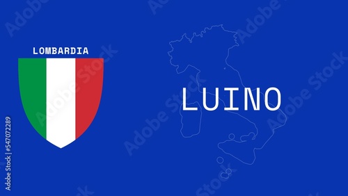 Canvas-taulu Luino: Illustration mit dem Ortsnamen der italienischen Stadt Luino in der Regio