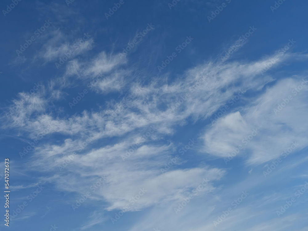 Clouds in the blue sky, background and texture