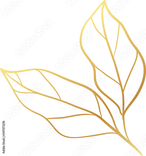 Gradient gold winter leaf element