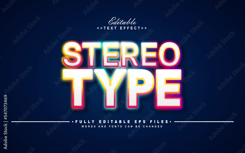 editable Stereo type  editable text effect.typhography logo