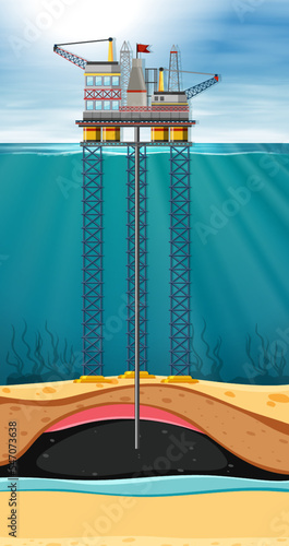 Offshore platforms in the sea