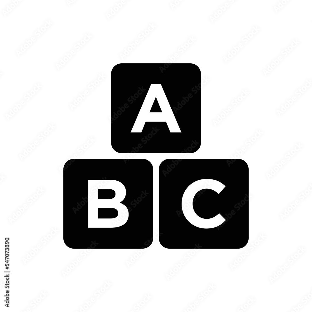 abc cubes icon vector design template in white background abc cubes icon vector design template in white background
