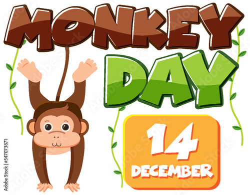 Monkey day text for banner or poster design © blueringmedia