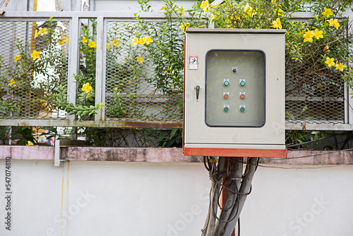 Professional electrical control cabinet for outdoor installations.
