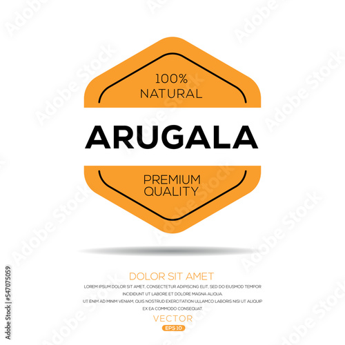 Creative (Arugala), Arugala label, vector illustration.