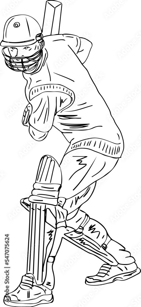 Sketch of Cricket Fan - Desi Painters