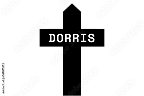 Dorris: Illustration eines schwarzen Kreuzes mit dem Vornamen Dorris photo