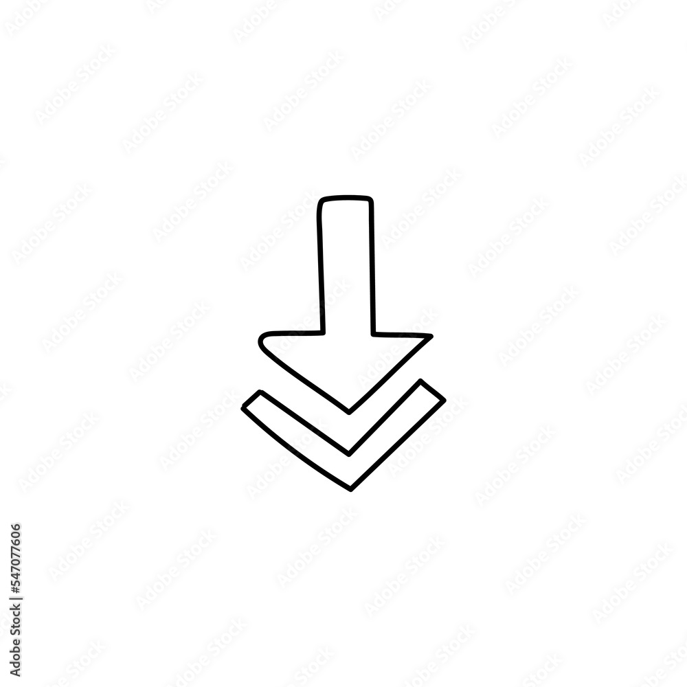 Web file download arrow hand drawn icon Web file download arrow hand drawn icon