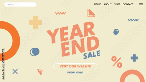 Year End Sale Landing page, year end slae banner, year end sale poster simple design