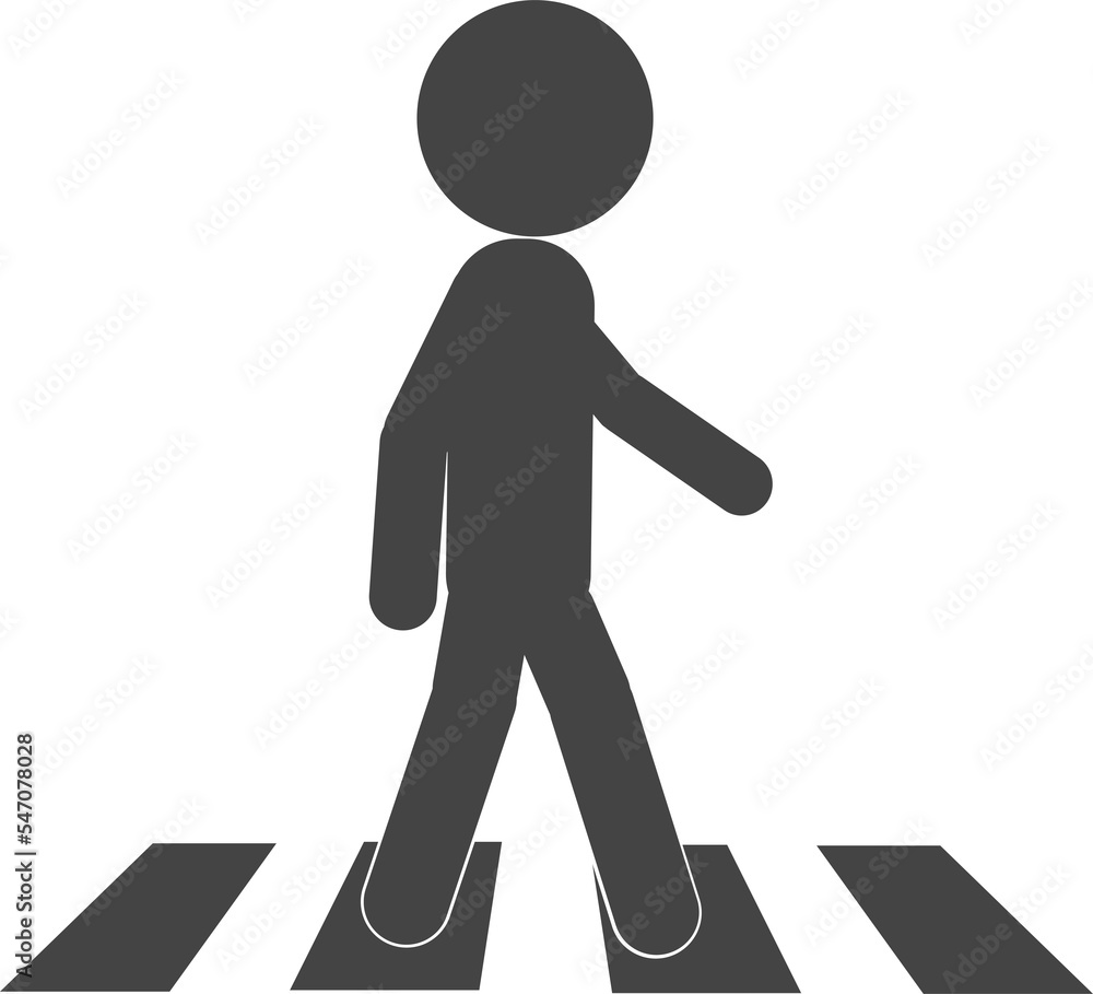 isolated transparent illustration of black and white stick figure