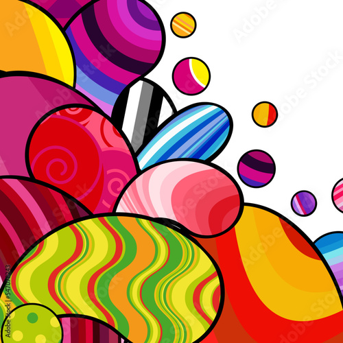 Bright paisley splash. Ethnic carnival background. Vector retro abstract ornament pattern.
