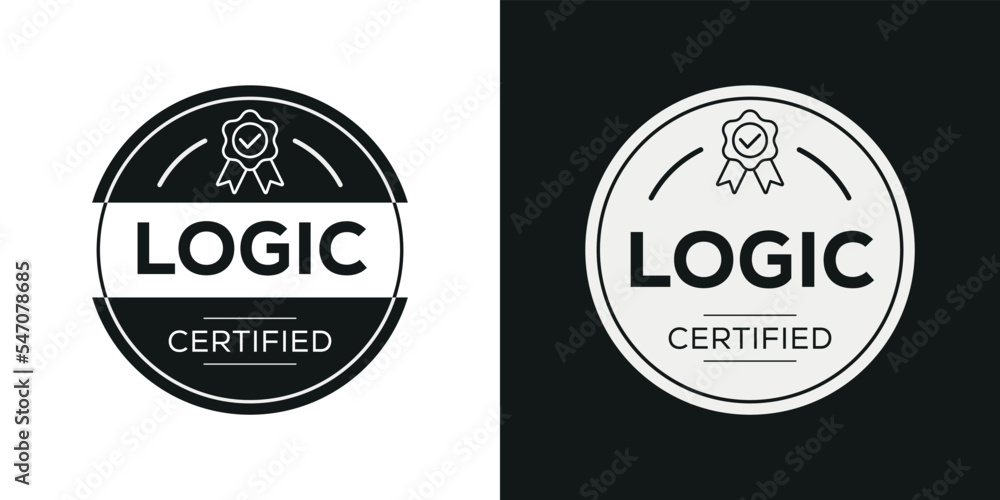 Obraz premium Creative (Logic) Certified badge, vector illustration.