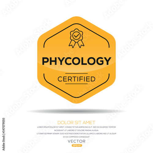 Creative (Phycology) Certified badge, vector illustration.