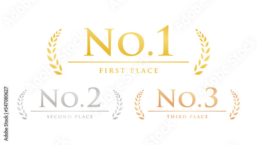 ランキング タイトル アイコン ベクターイラスト No.1 