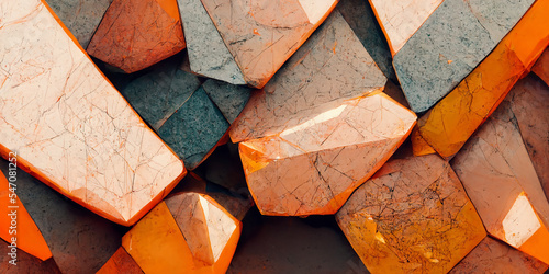 Abstract orange gems stone wallpaper background