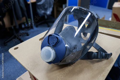 Gas Mask or respirator used to protect against harmful chemicals ,chemical weapons, dust, toxic vapor photo