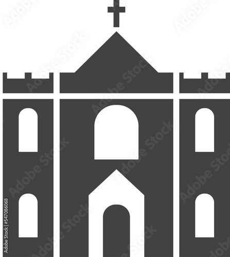 church building icon vector set