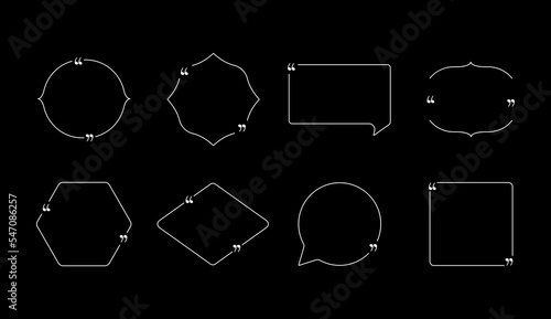 Dialog frames with quotation marks set. Communication with quotes and conversational dialogue with comments for web and art vector discussion