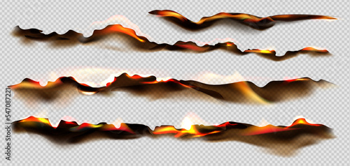 Realistic Burnt Paper Borders Set