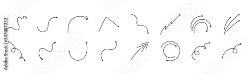 Black writhing and twisting arrows icon set. Signpost movement and minimalistic distance symbol with outline design for graphic vector decor