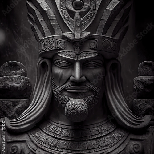Ancient Anunnaki God Statue 3D Render Illustration