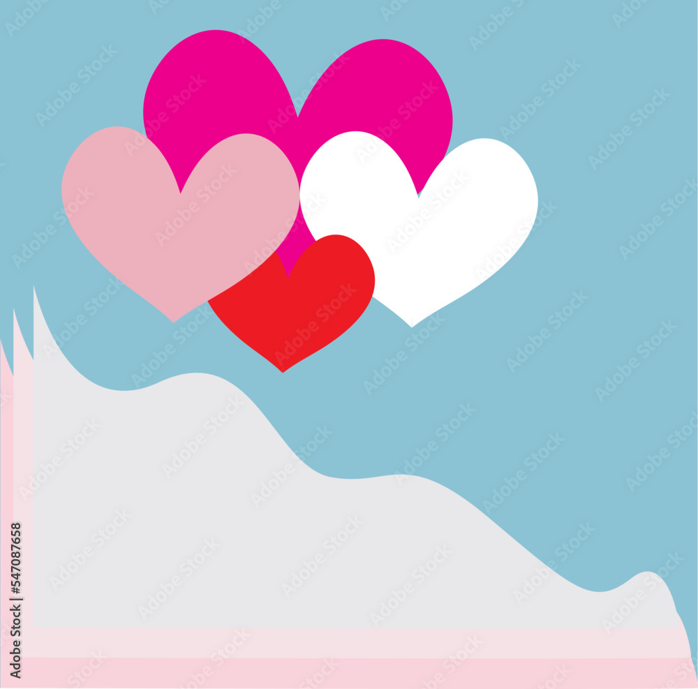Background valentine card with heart.3d paper shape love postcard design for valentine with pink background