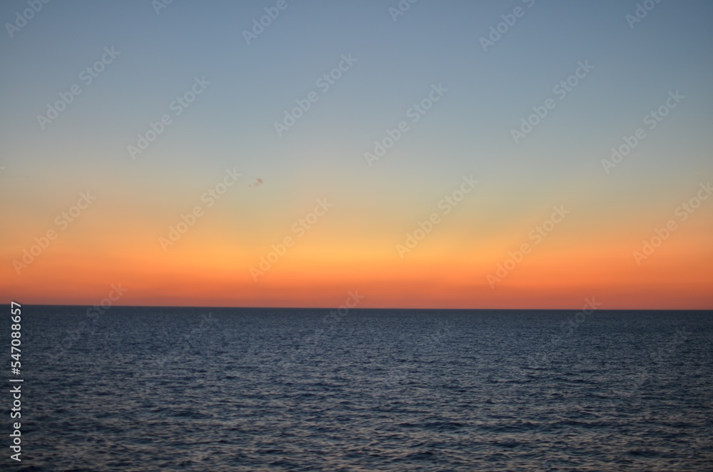Sun is gone Dawn at Sea colorfull Ocean Horizon