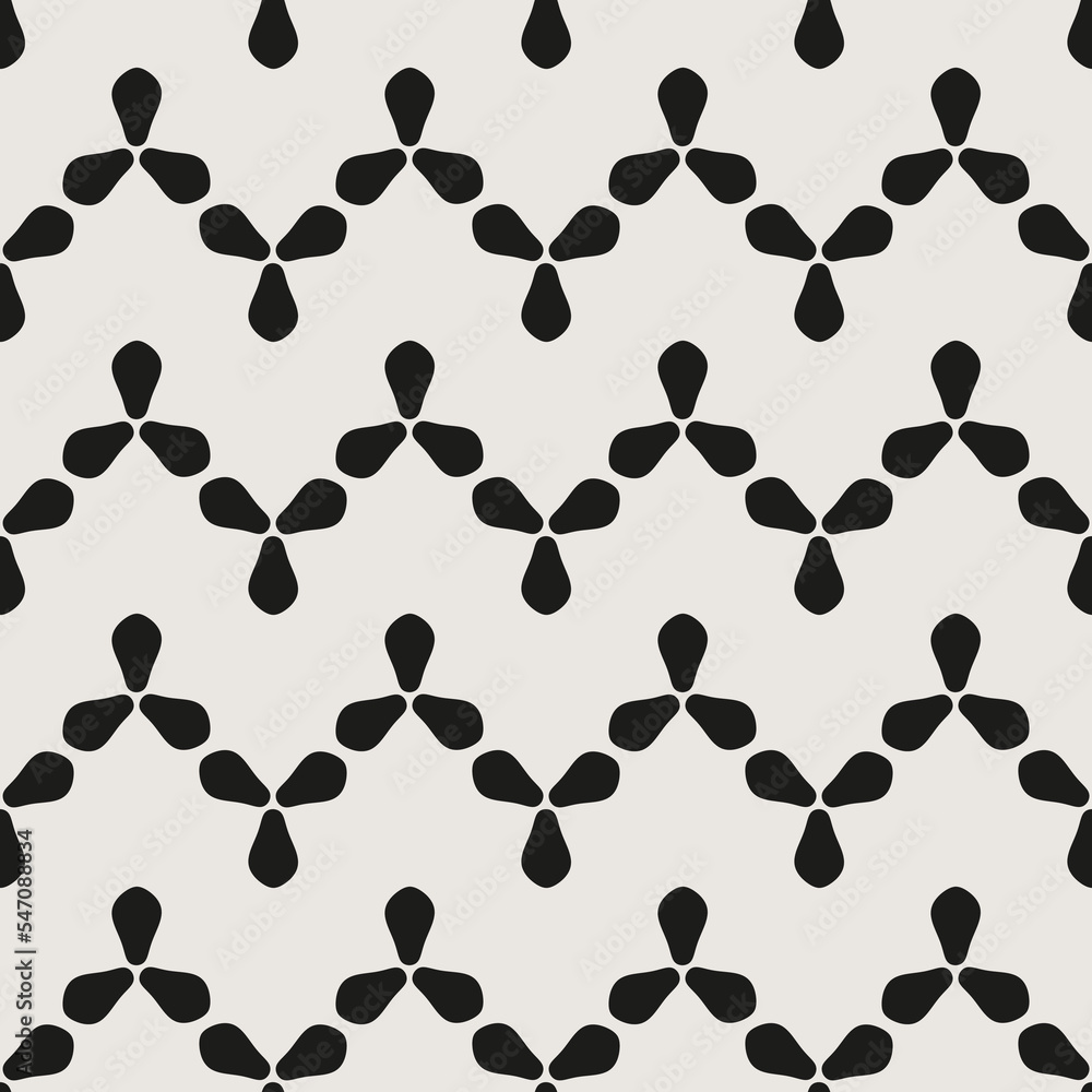 Fototapeta premium Essential monochrome geometric seamless vector pattern. Neutral geometry multi-use repeating pattern tile for packaging and backgrounds.