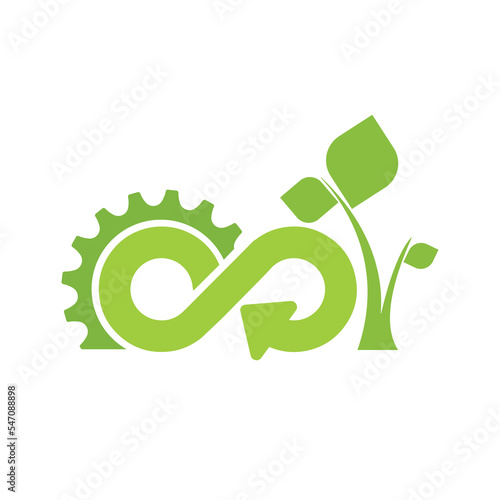 circular economy icons on white background	