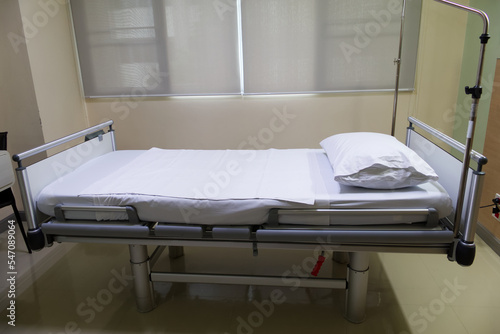 Empty adjustable patient bed