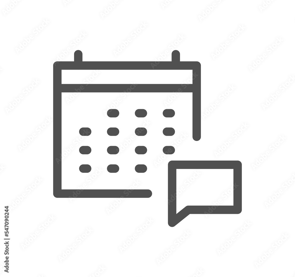 Calendar icon outline and linear symbol.
Calendar icon outline and linear symbol.