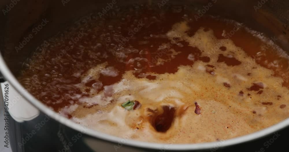 Cooking spicy instant noodles in kitchen Cooking spicy instant noodles in kitchen