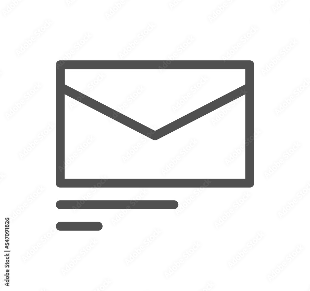 Envelope icon outline and linear symbol.
Envelope icon outline and linear symbol.