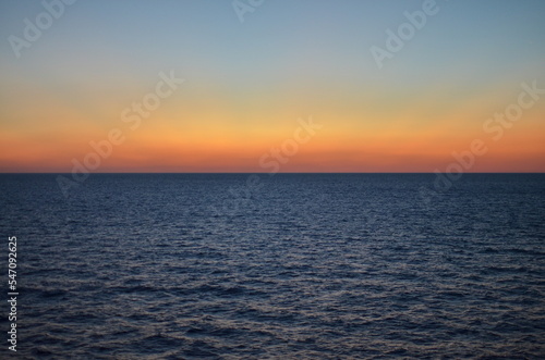 Sun is gone Dawn at Sea colorfull Ocean Horizon