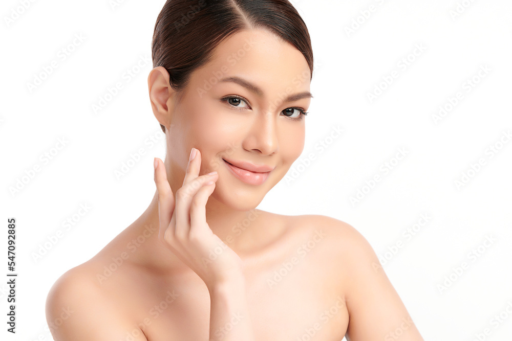 Beautiful young asian woman with clean fresh skin on white background, Face care, Facial treatment, Cosmetology, beauty and spa, Asian women portrait. Beautiful young asian woman with clean fresh skin on white background, Face care, Facial treatment, Cosmetology, beauty and spa, Asian women portrait.
