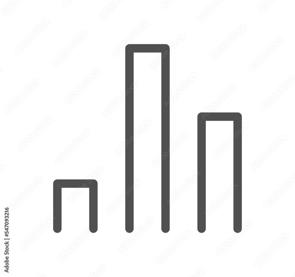 Graph icon outline and linear symbol.
Graph icon outline and linear symbol.