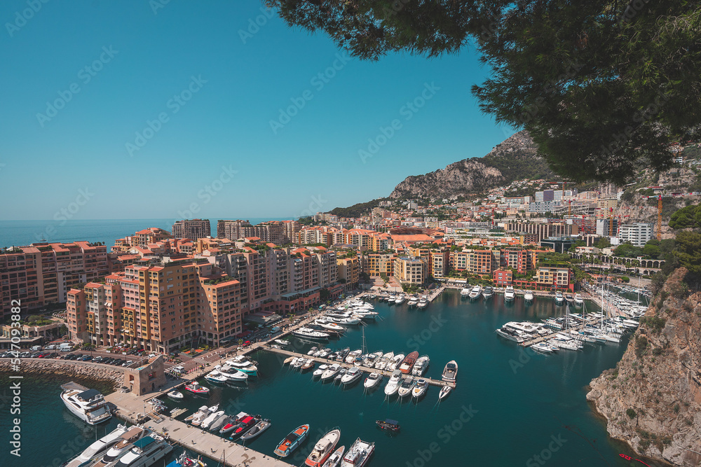 View of Monaco harbour, French Riviera, Cote d'Azur, France, Europe.