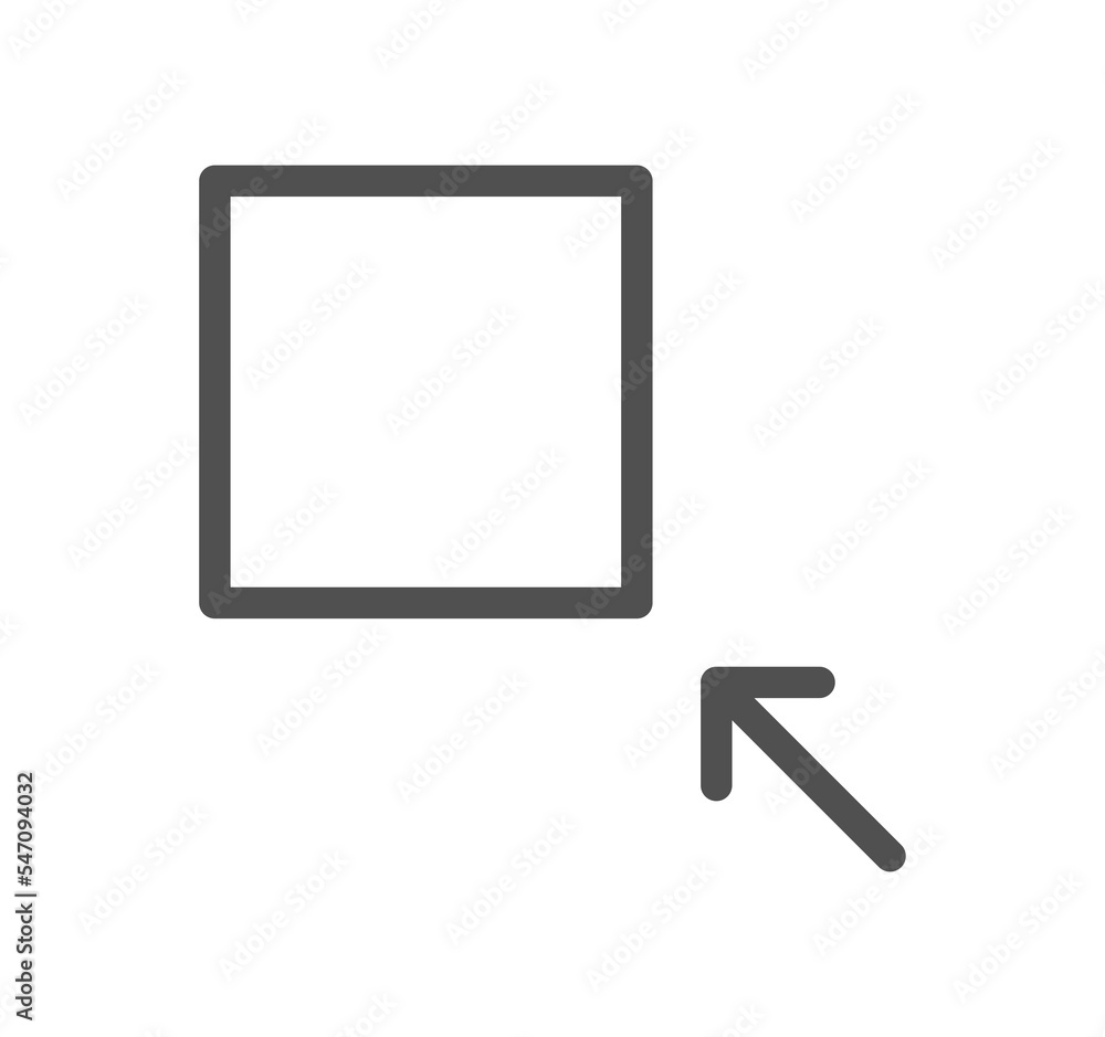 Arrow icon outline and linear symbol.
Arrow icon outline and linear symbol.