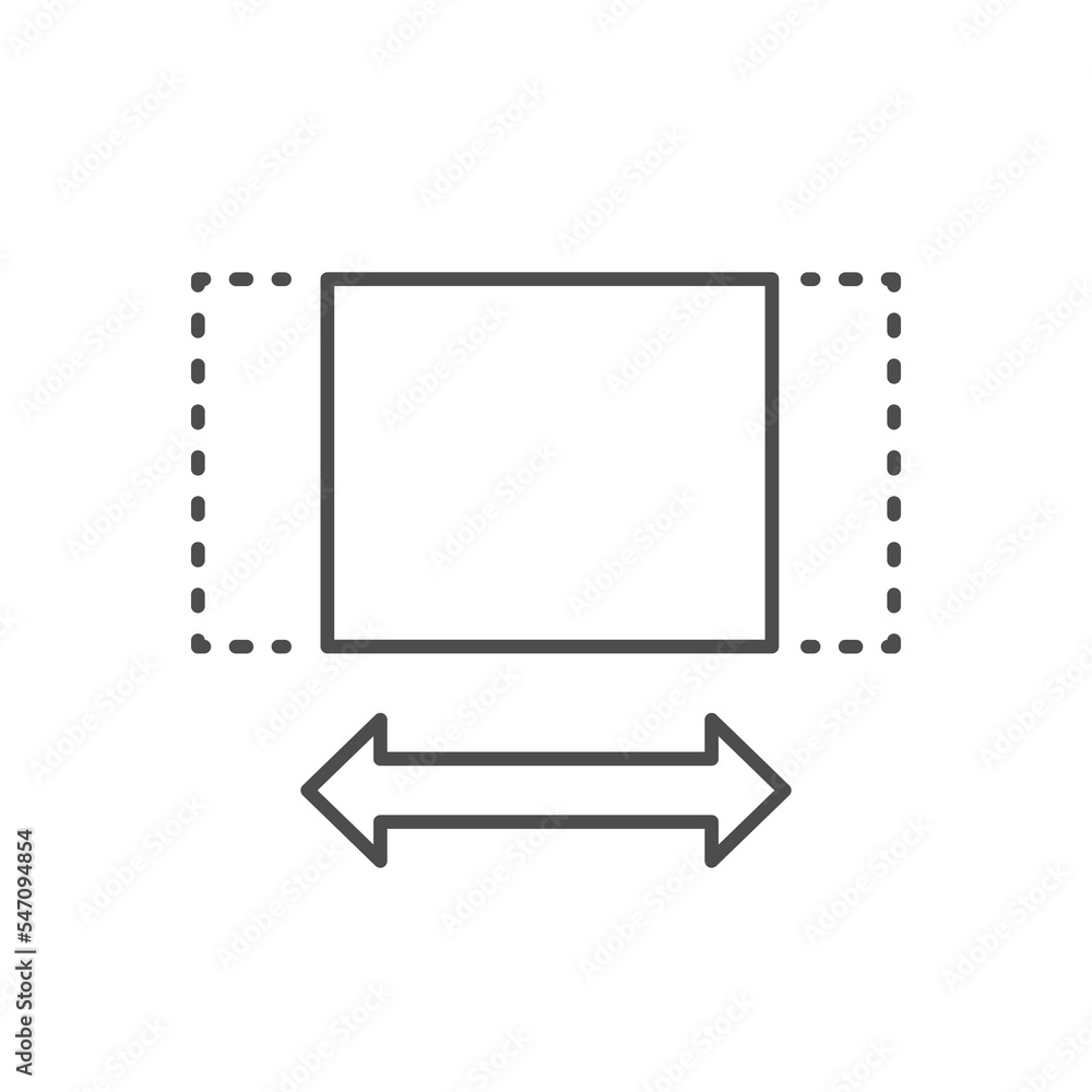 Material stretching line outline icon Material stretching line outline icon