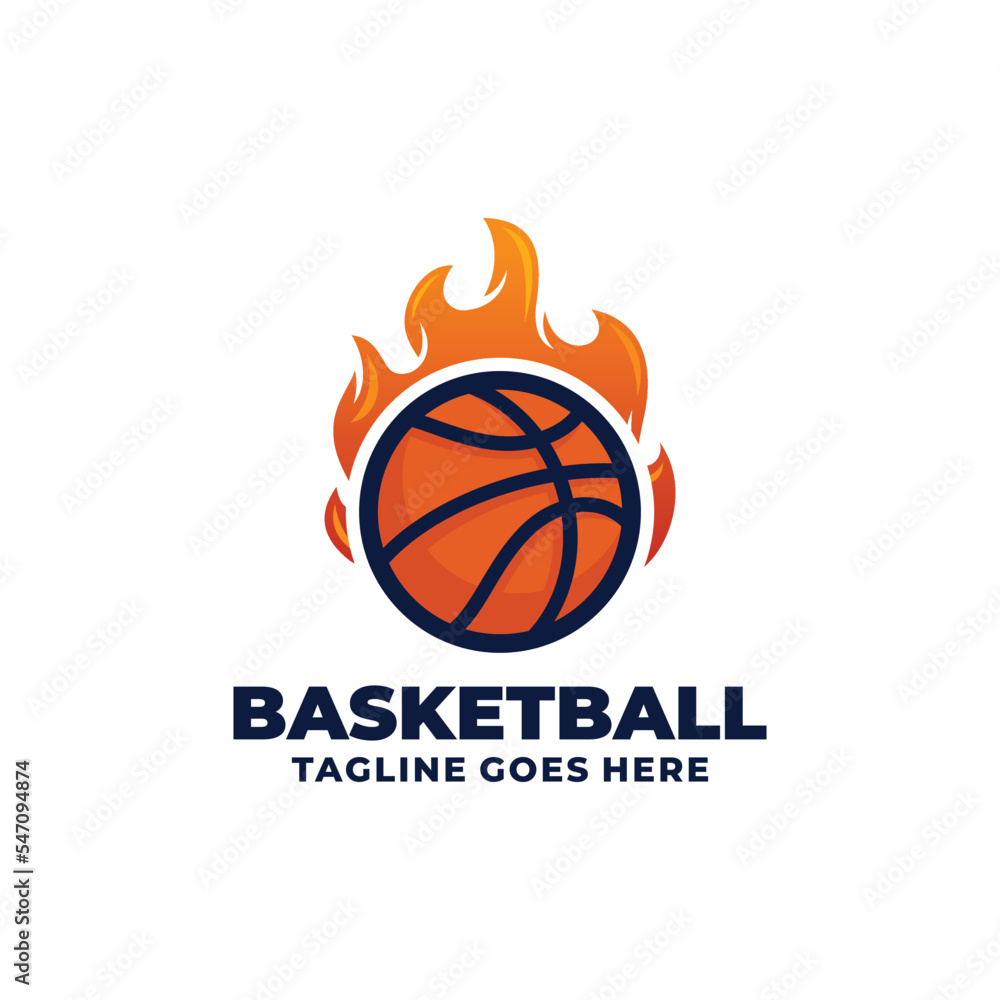 Basketball team logo design vector illustration