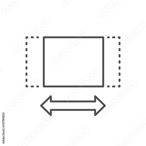 Material stretching line outline icon