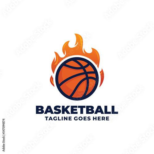 Basketball team logo design vector illustration