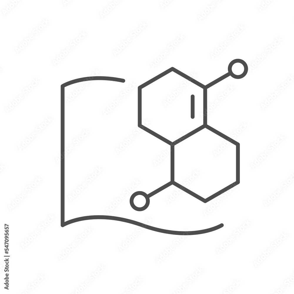 Fototapeta premium Fabric chemical structure line icon
