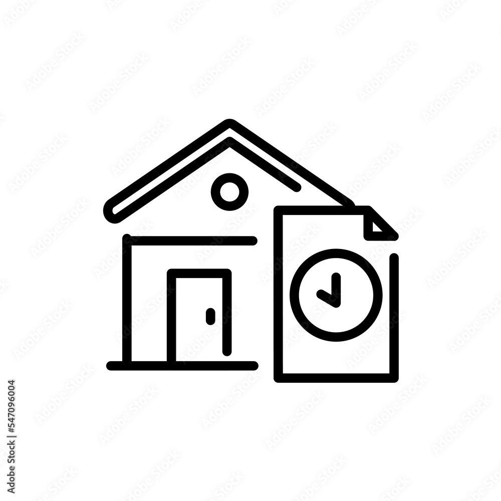Mortgage rental black line icon. Real estate. Mortgage rental black line icon. Real estate.