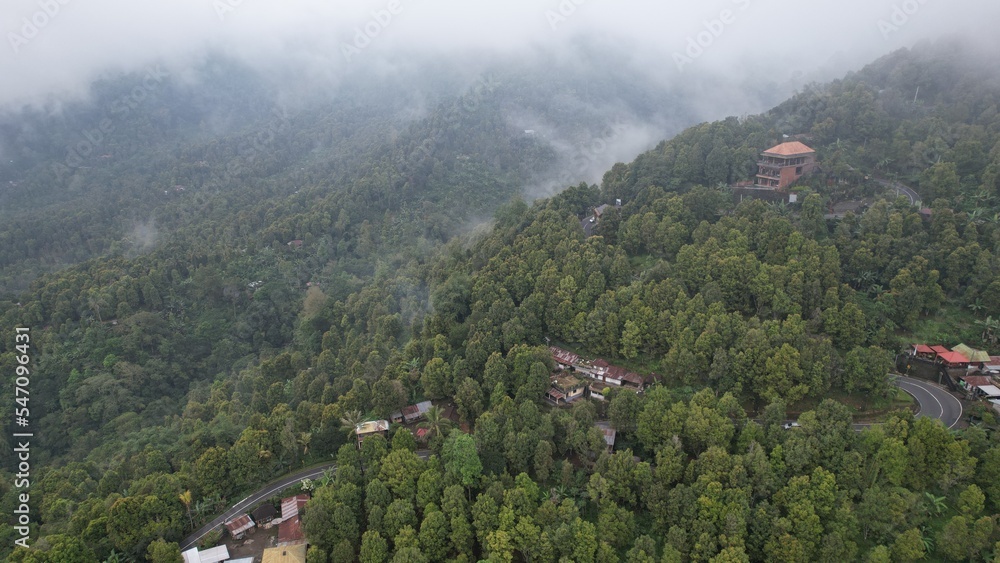 Bali, Indonesia - November 12, 2022: The Scenery of Munduk area at North Bali