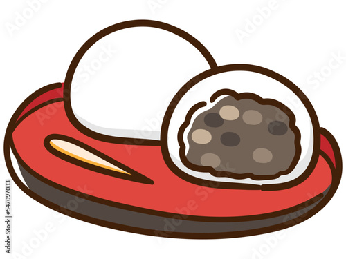 かわいい大福の手書き風デフォルメイラスト